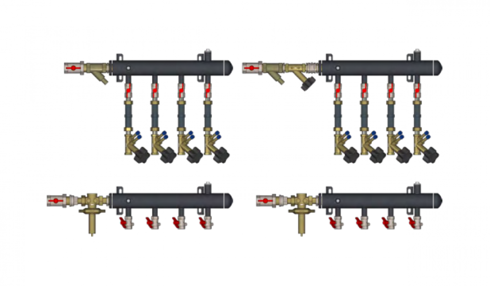 Узлы распределительные этажные для систем отопления TDU-R Ридан