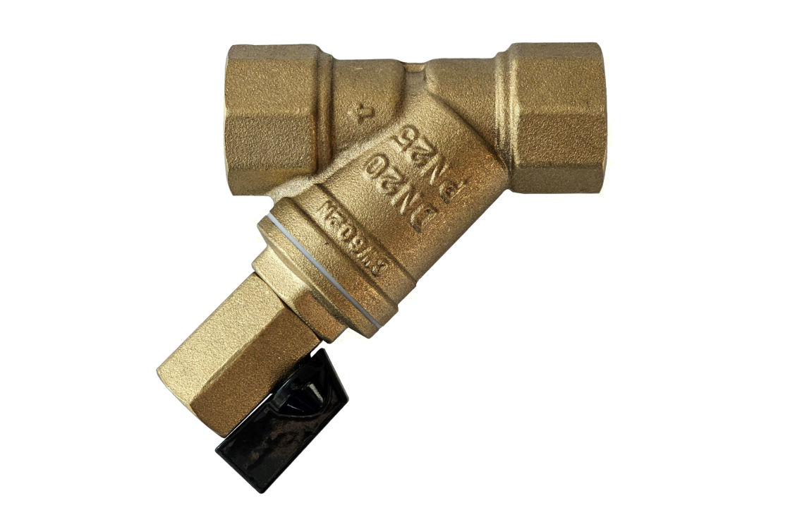 FVR-DR 065B8341R — Фильтр сетчатый со сливным краном DN15, PN25, Т от -20 °С...130 °С; материал корпуса латунь CW602N