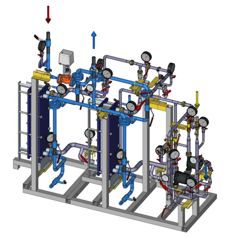 БТП с одноступенчатой схемой ГВС